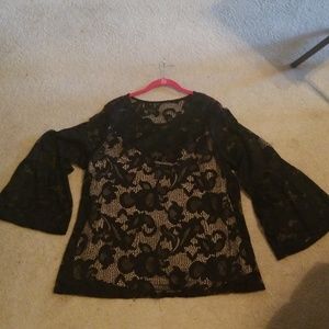 INC Lace Bell-sleeved Top